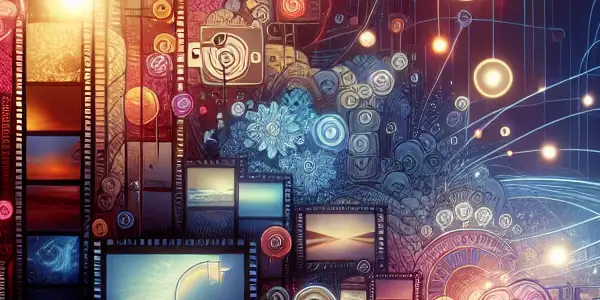 A vibrant digital platform showcasing diverse genres of adult content with colorful graphics and a cozy, inviting atmosphere.